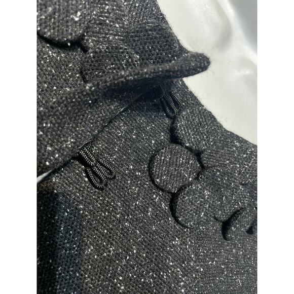 Robert Rodriguez Women’s Size 6 Black Spotted Wool Silk Cape Coat - Picture 2 of 11